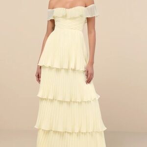 Lulus Pale Yellow Maxi Dress